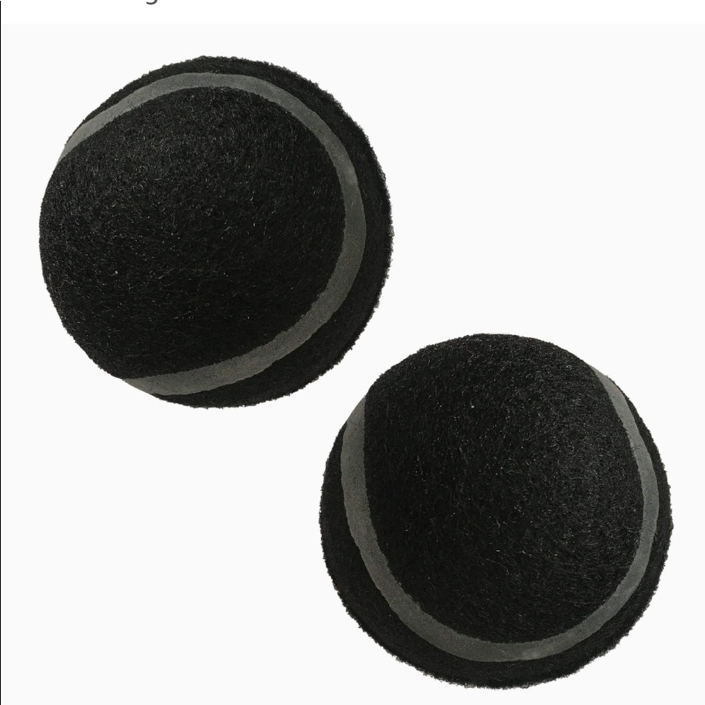 2-Pack of Black Solid Durable Dog Tennis Balls